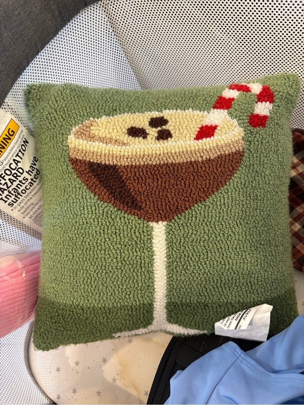 Holiday Green Cocktail Pillow - Picture 5 of 6